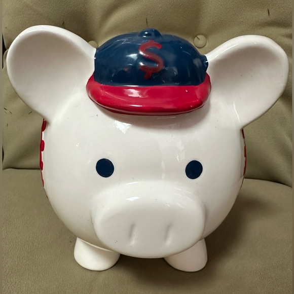 Large vintage Piggy Bank baseball theme - Picture 1 of 11